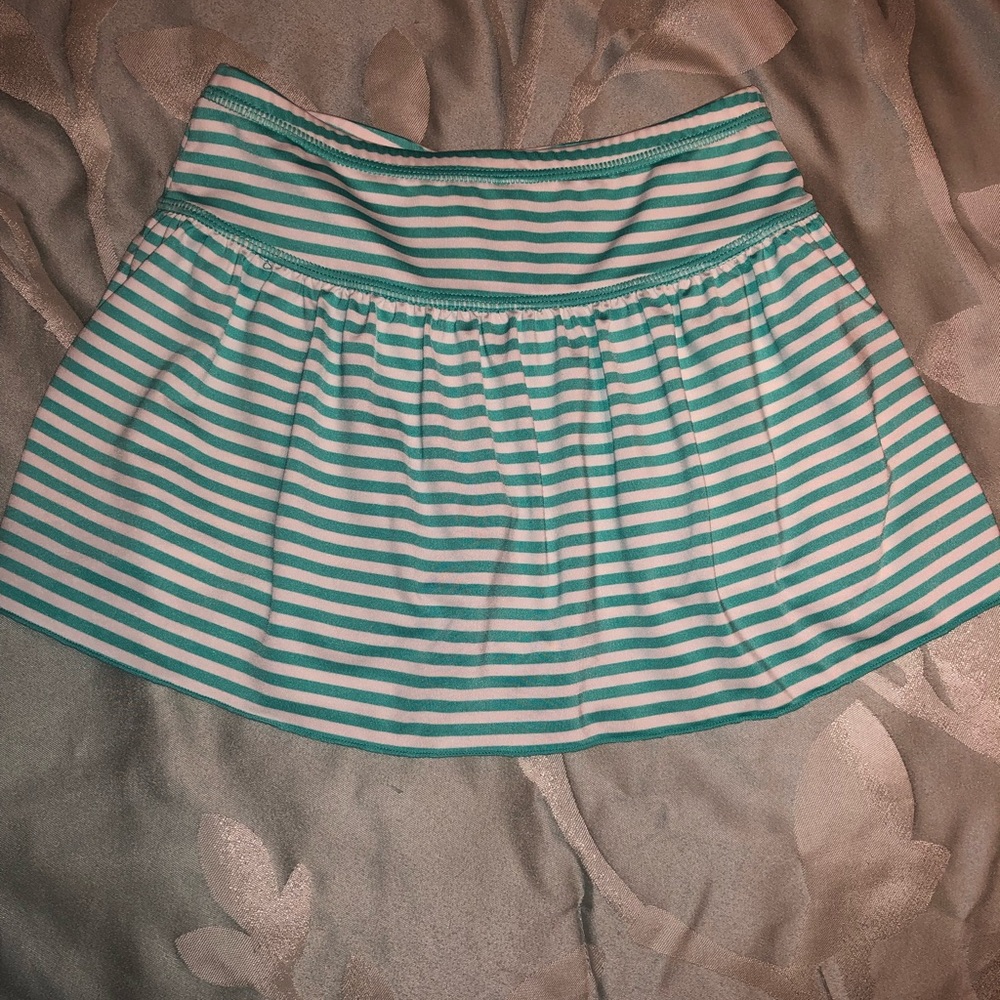 Coolibar mint stripe swim skort EUC 3T
